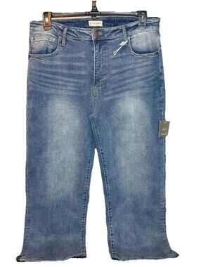 OLIVER LOGAN Women's Jeans 34 Straight Leg Capri High Rise Stretch Cotton NWT